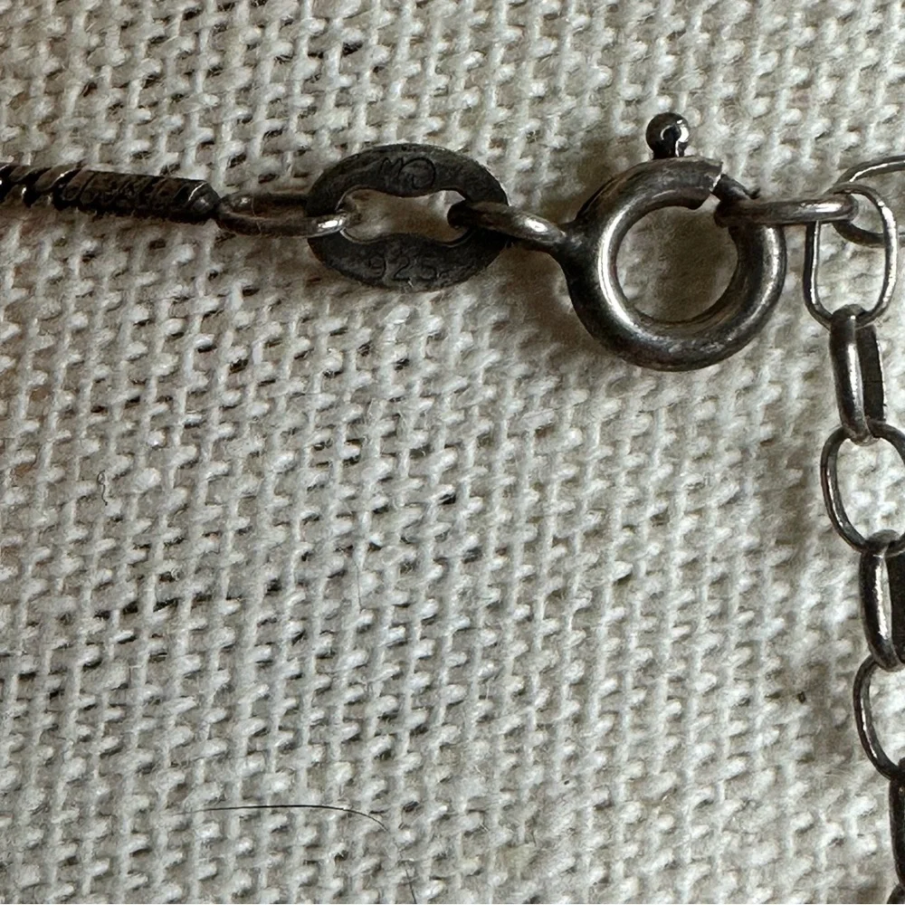 Vintage Sterling Silver Abalone Shell Wire Wrapped Pendant Necklace - Picture 6 of 9